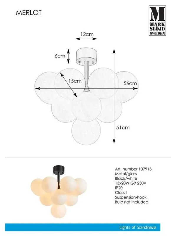 Lampa sufitowa Markslöjd Merlot Plafond 13L