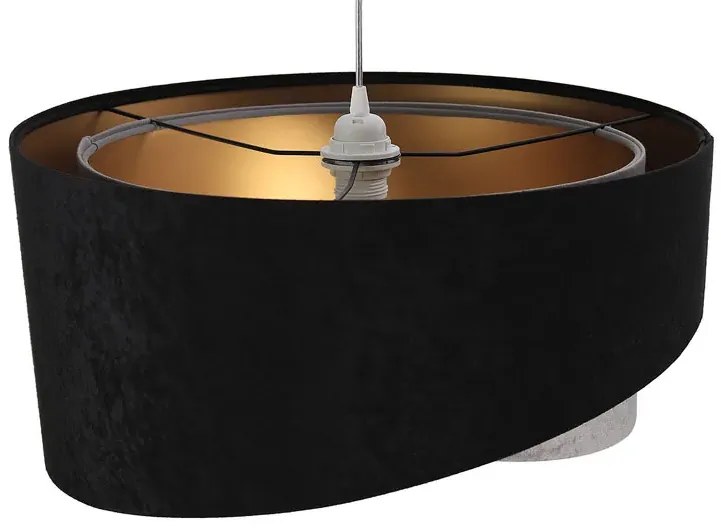 Czarno-szara lampa wisząca z weluru - 4X EX981 B4-C75