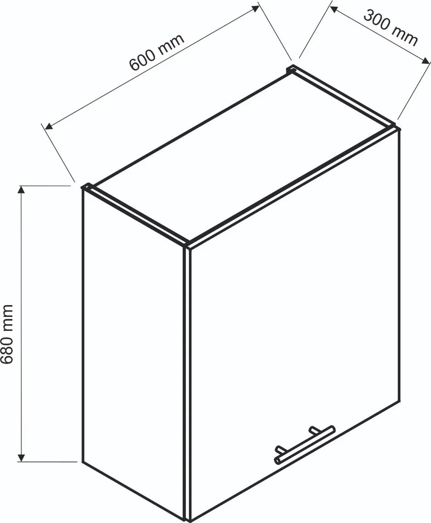 Szafka kuchenna wisząca z okapem 60 ADELE W60 SLIM/68 P/L beżowy mat/czarna STOLKAR