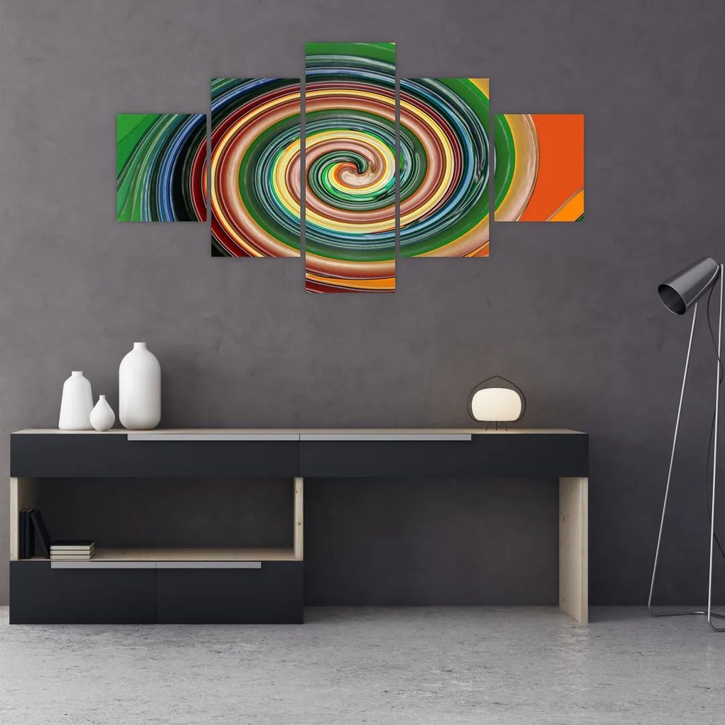 Abstrakcyjny obraz - kolorowa spirala (125x70 cm)