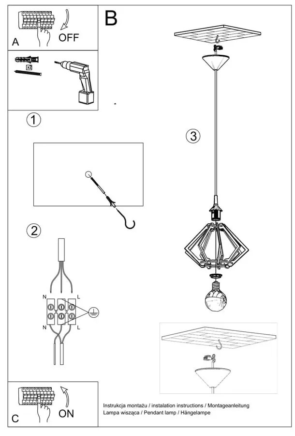 Lampa wisząca z drewnianym kloszem ø 27,5 cm Toranja – Sollux