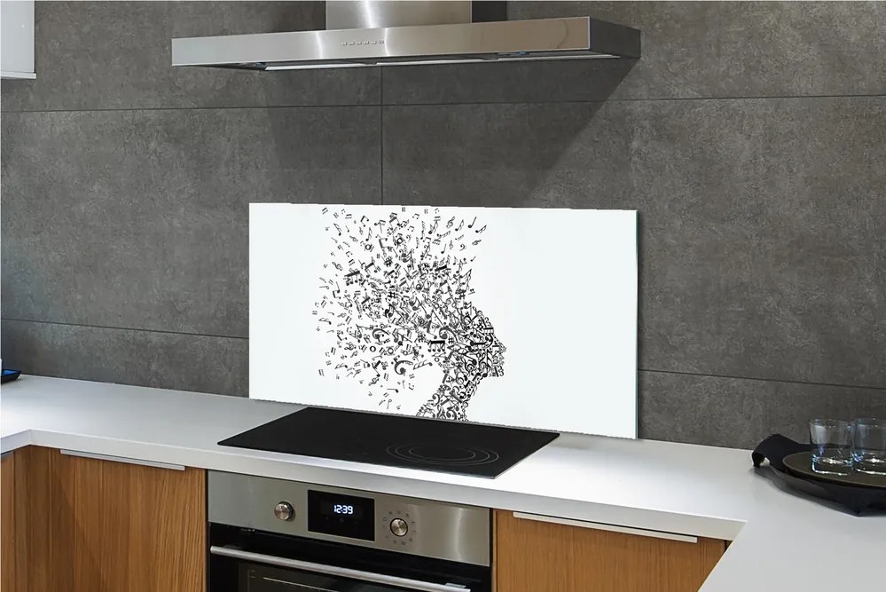 Panel szklany do Kuchni Umysł pełen Muzyki