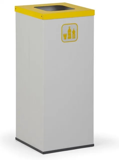 Wewnętrzny kosz do segregacji śmieci, 70 l, uchwyt na worek, szary/żółty