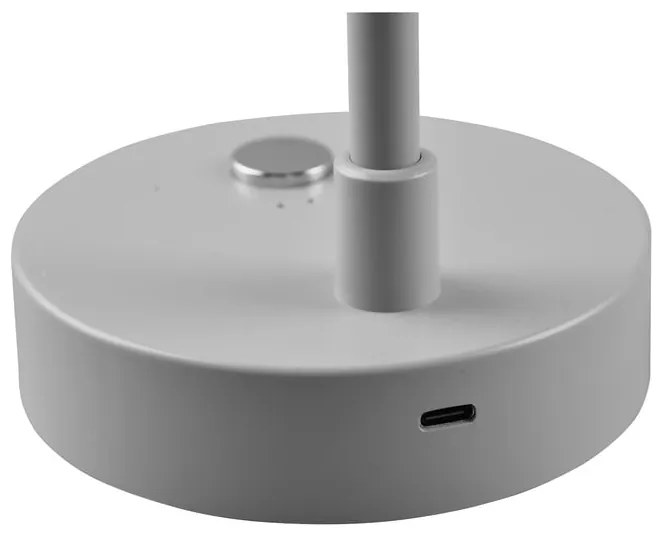 Jasnoszara lampa stołowa LED ze ściemniaczem (wys. 28 cm) Lenny – Trio