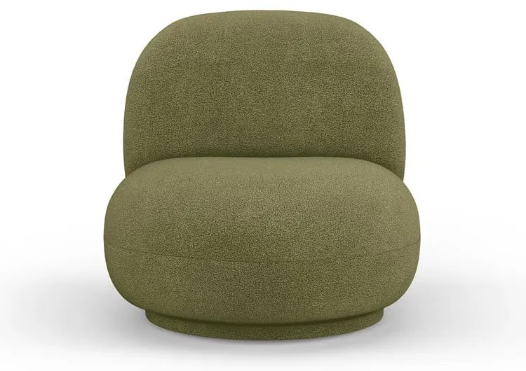Zielony fotel z materiału bouclé Chuck – Micadoni Home