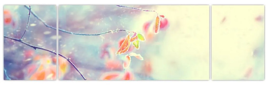 Obraz - Listki w lodzie (170x50 cm)