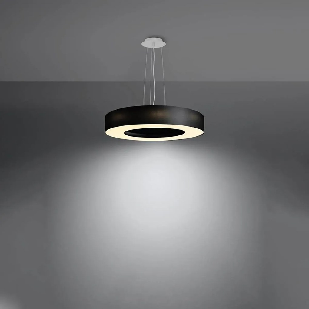 Żyrandol SATURNO SLIM 50 czarny SOLLUX LIGHTING