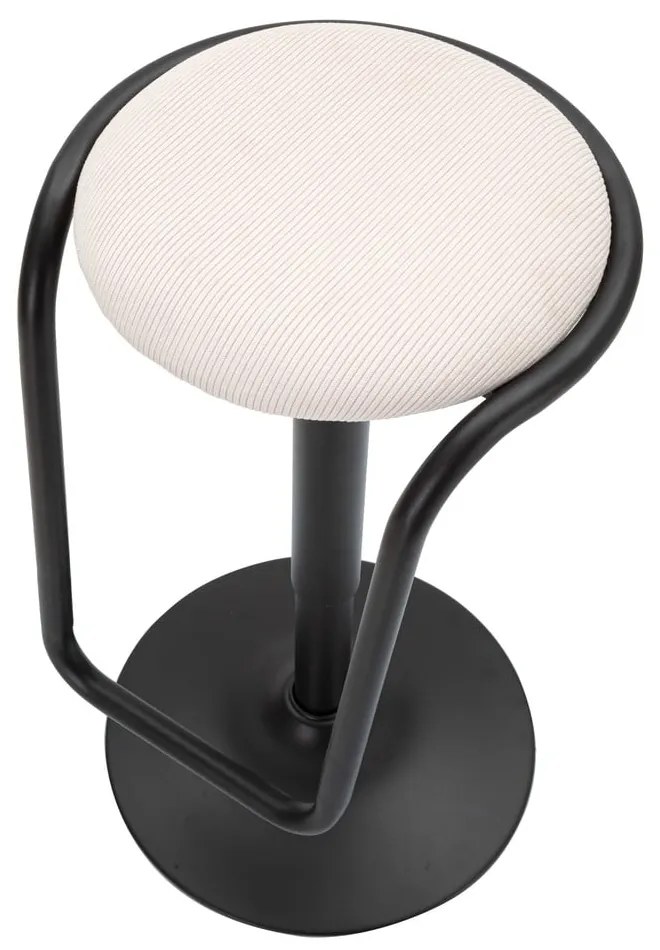 Biały/czarny tapicerowany hoker z regulowaną wysokością (wysokość siedziska 61 cm) Destiny – Mauro Ferretti