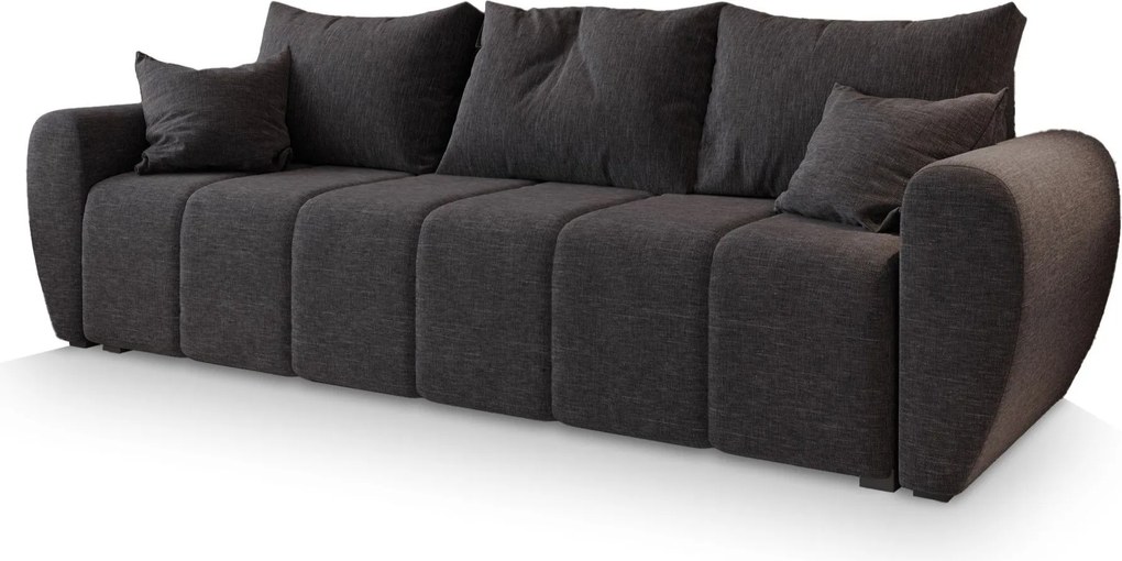 Masseno Sofa MADISON z funkcją spania i pojemnikiem na pościel, Rozkładana sofa - Szary, SAWANA 05