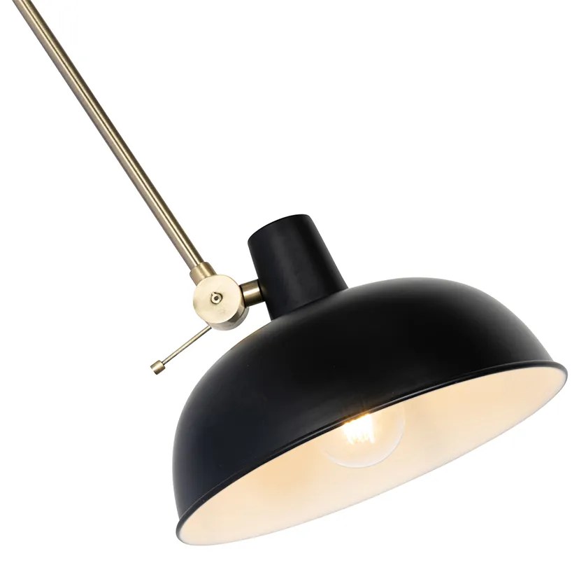 Retro Lampa ścienna czarna z brązem - Milou Retro Oswietlenie wewnetrzne
