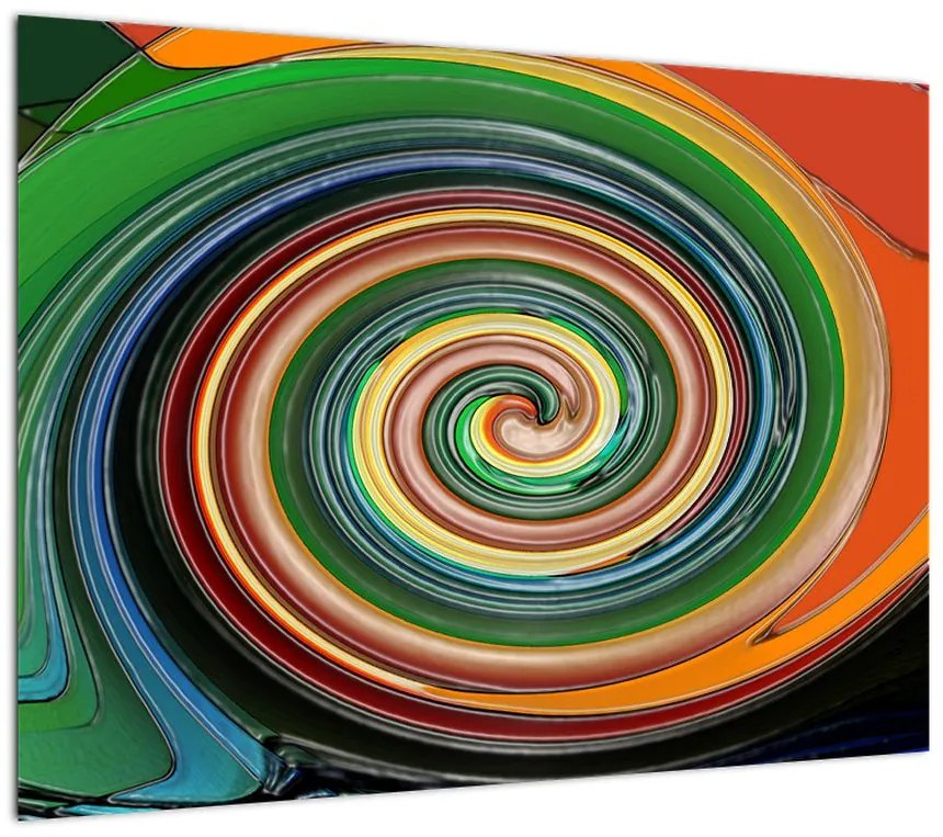 Abstrakcyjny obraz - kolorowa spirala (70x50 cm)