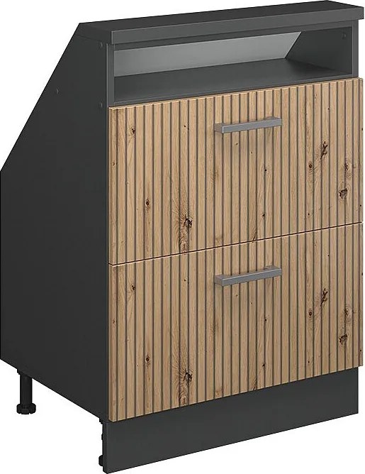 Szafka kuchenna na dach skośny dąb rzemieślniczy 60x46x81.6 r-line