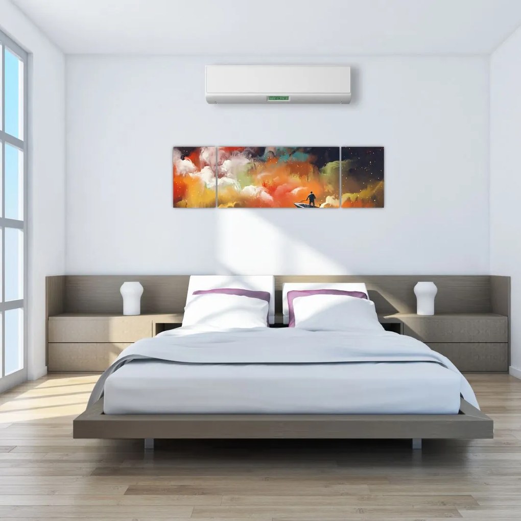 Obraz - człowiek unoszący się w kosmosie (170x50 cm)