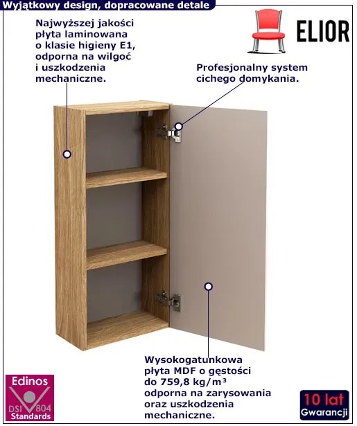 Beżowa nowoczesna górna szafka łazienkowa W1-A00