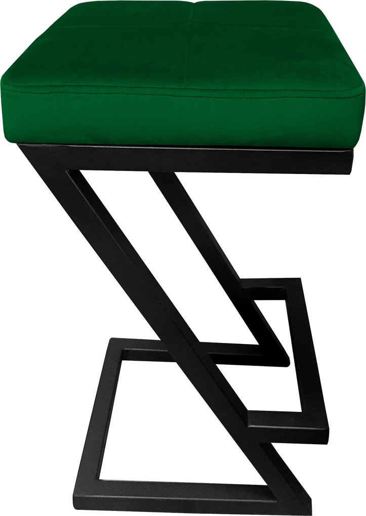 Hoker ZETA krzesło barowe tkanina Welur podstawa metalowa LOFT : Kolor Stelaża - Czarny , Kolor tkaniny - VELVET - MG25