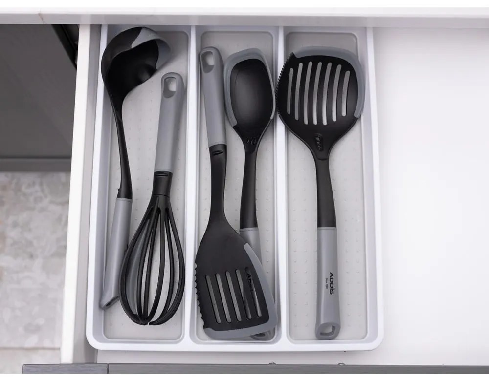 Szary plastikowy organizer na sztućce 41 x 33 cm – Addis