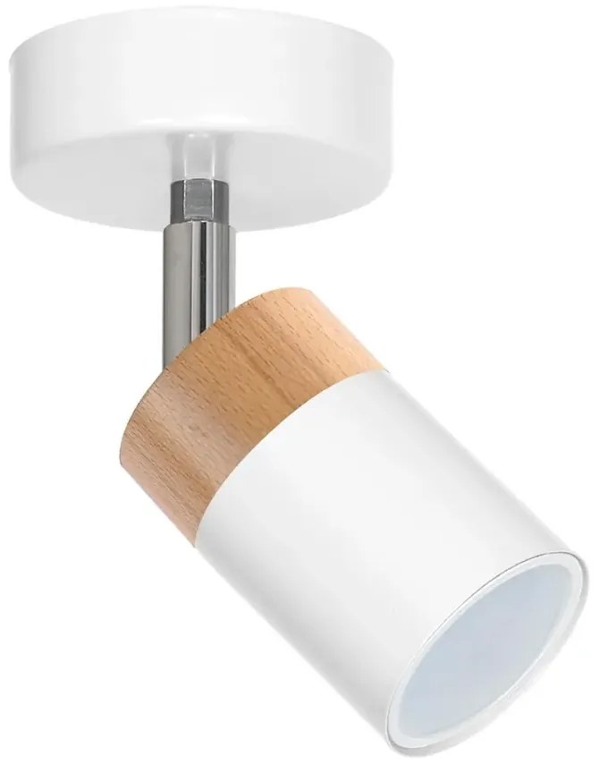 Biała lampa sufitowa z drewnem - 6X K470 L5-L82