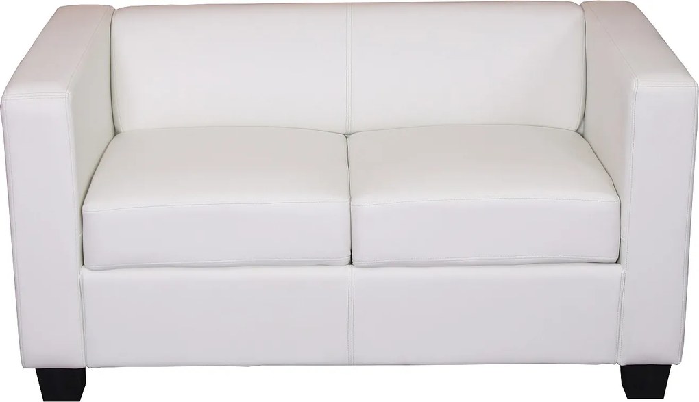 Sofa dwuosobowa Lille,  sztuczna skóra, biała