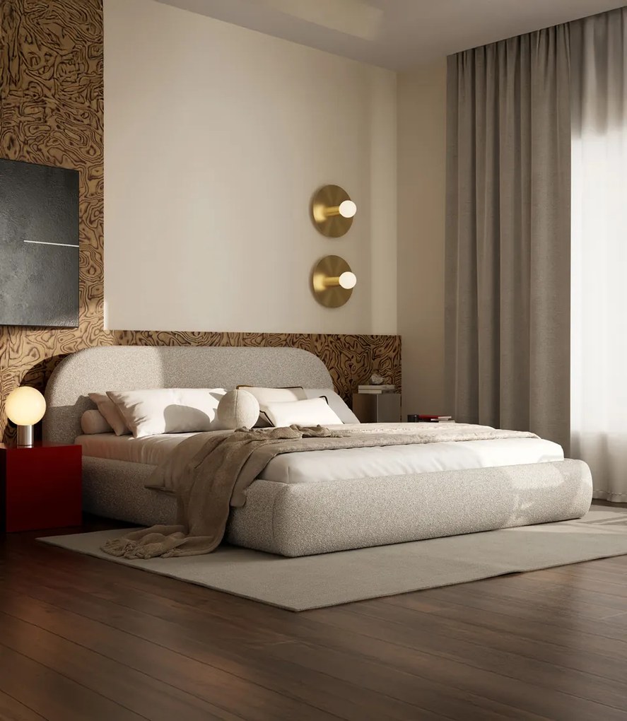 Łóżko Livv 160x200, tkanina LOOP 02, stelaż metalowy