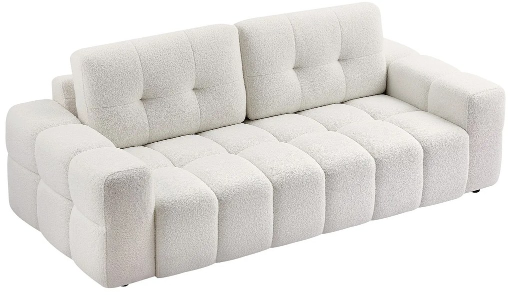 Kanapa 3-osobowa z białej bukli - SOPELANA