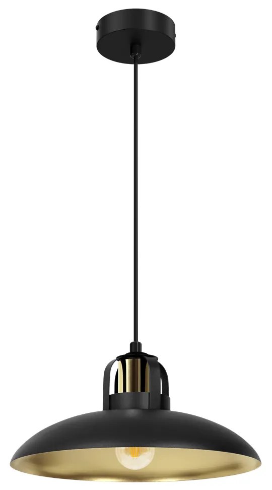 Lampa wisząca FELIX BLACK/GOLD 1xE27, czarna, złota, pojedyncza