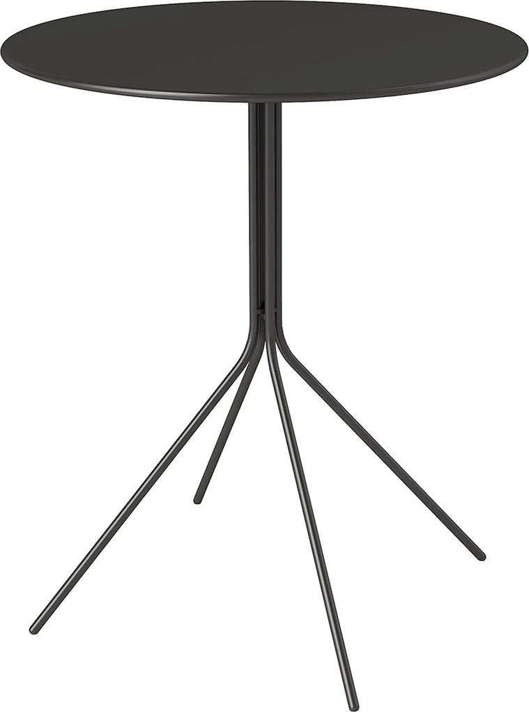 Outsunny Stół ogrodowy Ø60 x 71 cm, Odporny na warunki atmosferyczne balkonowy stół ze stali, Okrągły stolik pomocniczy czarny