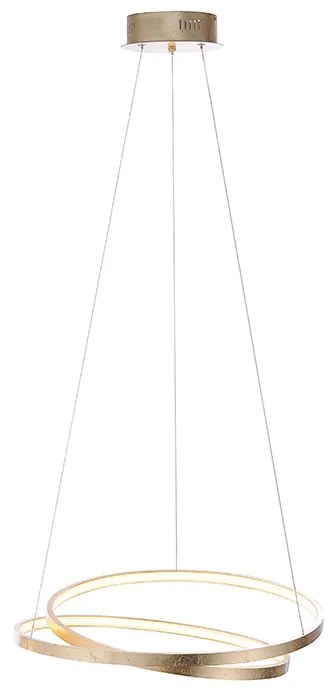 Designerska lampa wisząca złota 55 cm z wbudowanym ściemnianym LED - RowanDesignerski Oswietlenie wewnetrzne