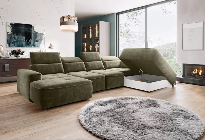 Narożnik COLOMBO XL z elektryczną funkcją spania i pojemnikiem WERSAL