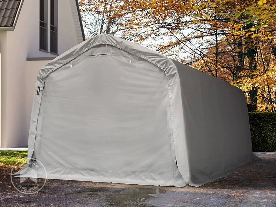TOOLPORT 3,3x6m Namiot garażowy, PVC 800, szary, ze statyką (podłoże betonowe) - (68450)