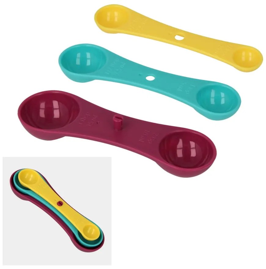 Zestaw 3 kolorowych miarek Metaltex Spoons
