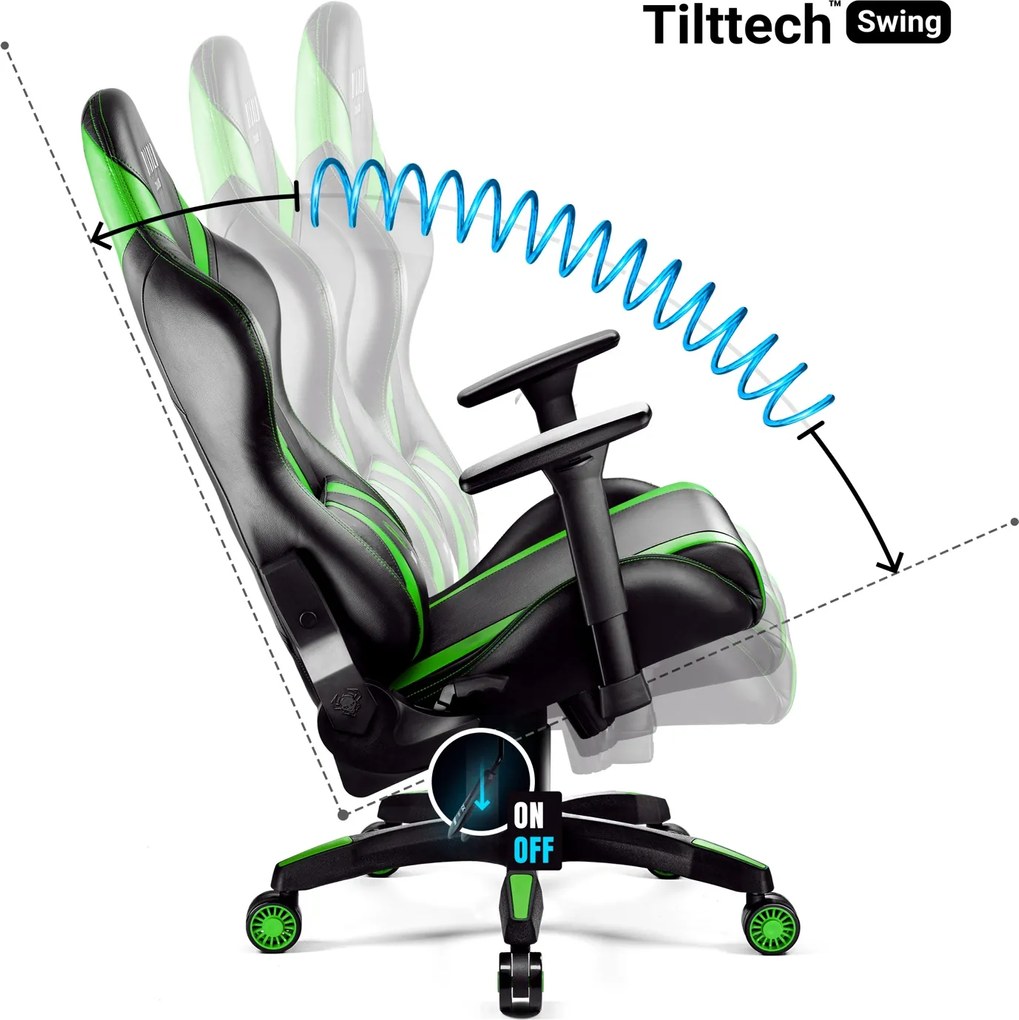 Fotel dla graczy Diablo X-Horn 2.0 Normal Size czarno-zielony