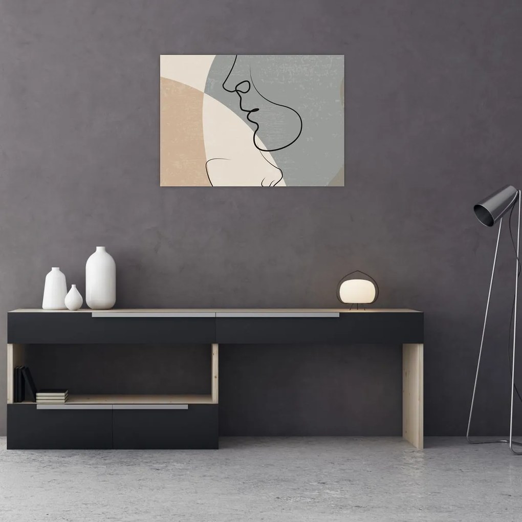 Obraz - Line art dwie twarze (70x50 cm)