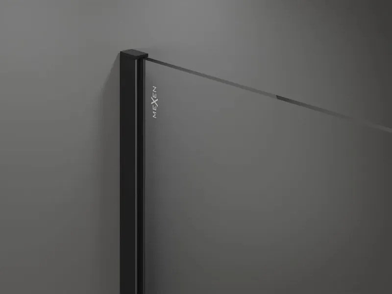 Mexen Kioto ścianka prysznicowa Walk-in 90 x 200 cm, transparent 8 mm, czarna - 800-090-101-70-00