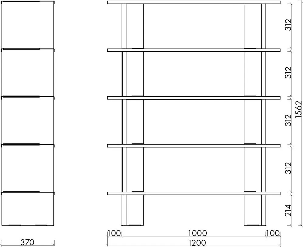 Czerwony metalowy regał 120x156x37 cm Hes – noo.ma