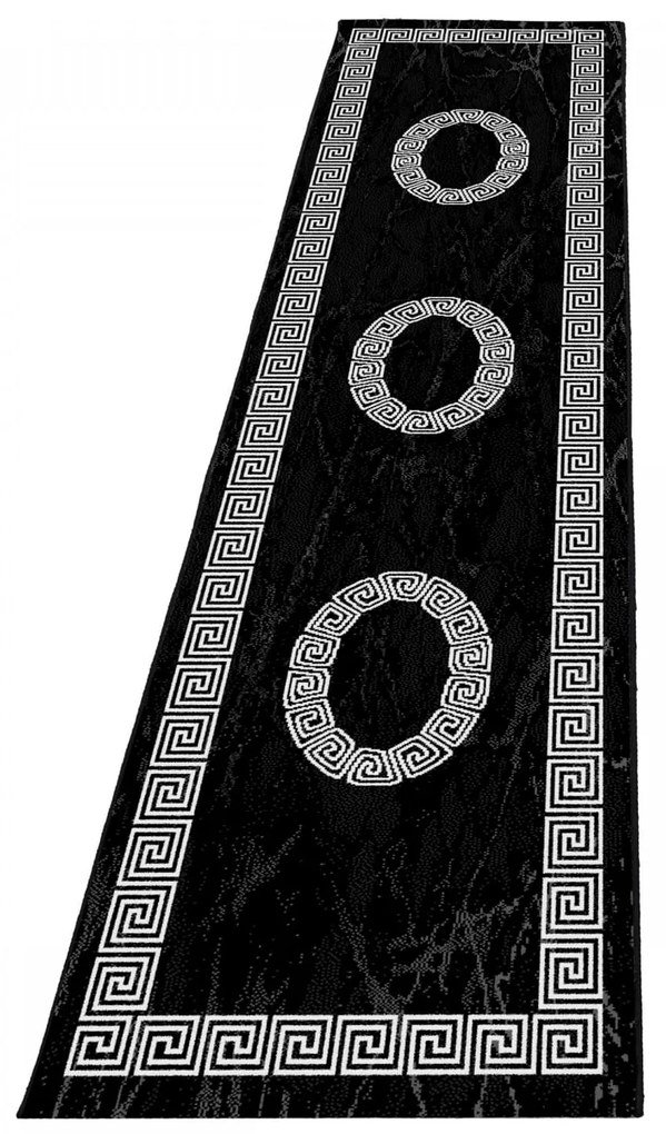 Dywan klasyczny Plus Ornament czarno-kremowy 80 cm x 300 cm