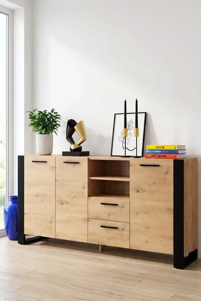 Długa komoda dąb artisan N3-E57