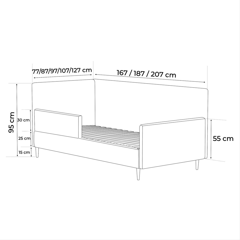 Łóżko dziecięce przypodłogowe MIKI II - 70x160