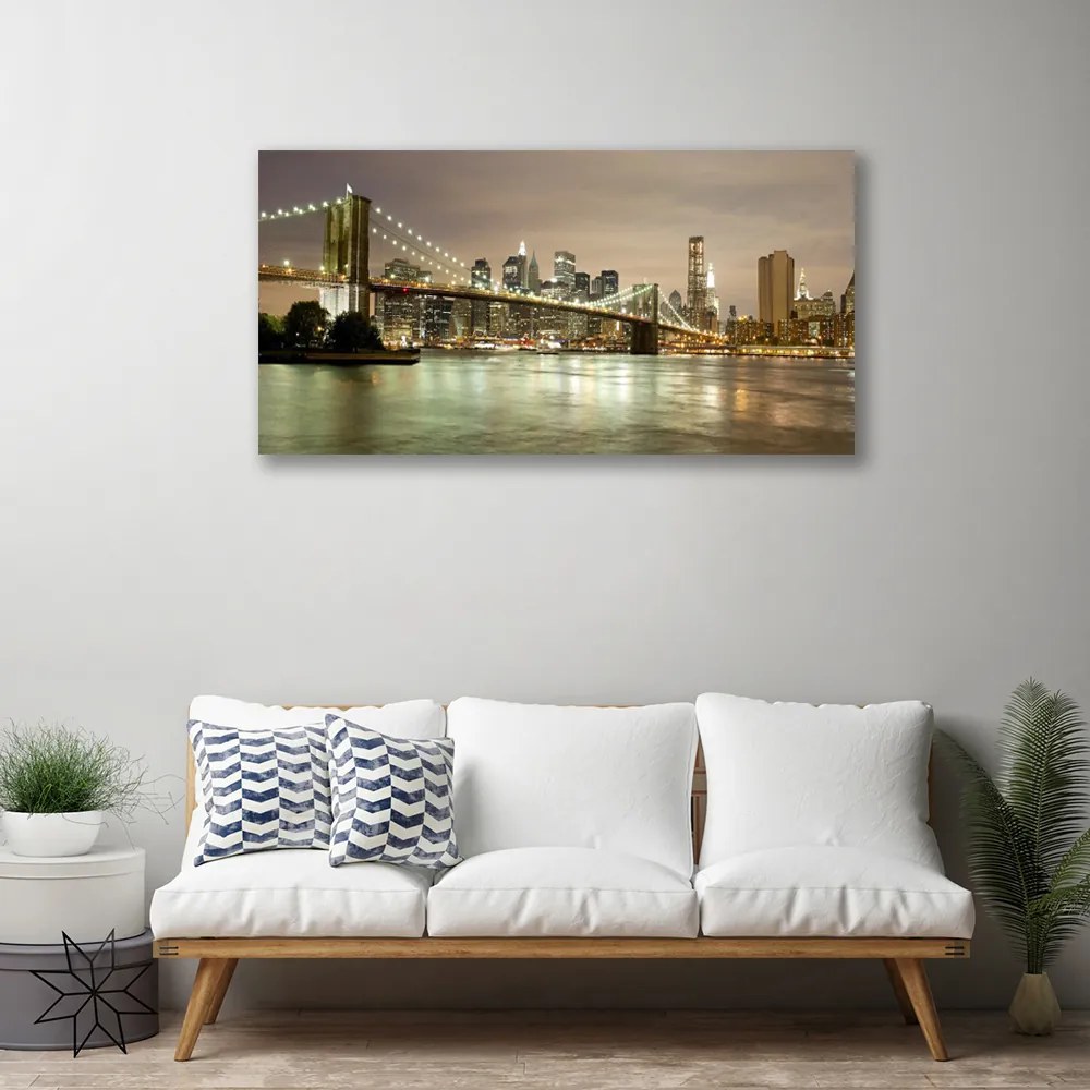 Obraz drukowany na płótnie Światła Nocnego Mostu