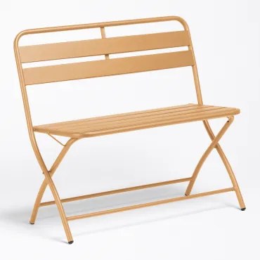 Składana Ławka Ogrodowa Janti 90 Cm Musztarda - Sklum