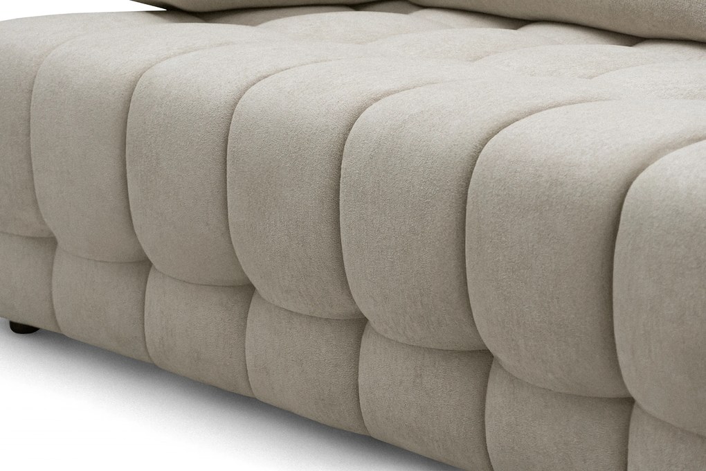 Kanapa Tuko rozkładana z pojemnikiem - beżowa dzianina Freya 210.03