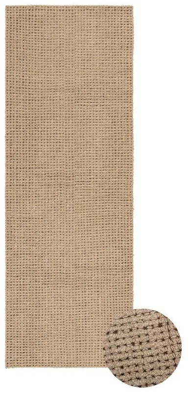 Wełniany chodnik odpowiedni do prania/tkany ręcznie w naturalnym kolorze 80x230 cm Unexpected Wool – Lorena Canals