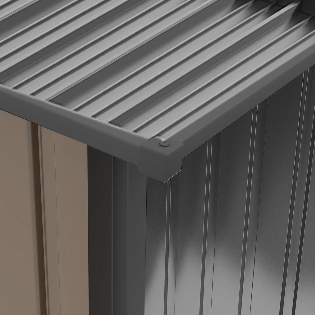 Outsunny Domek narzędziowy brązowy 100x103x160 cm ze stali z zamkiem - Aosom PL