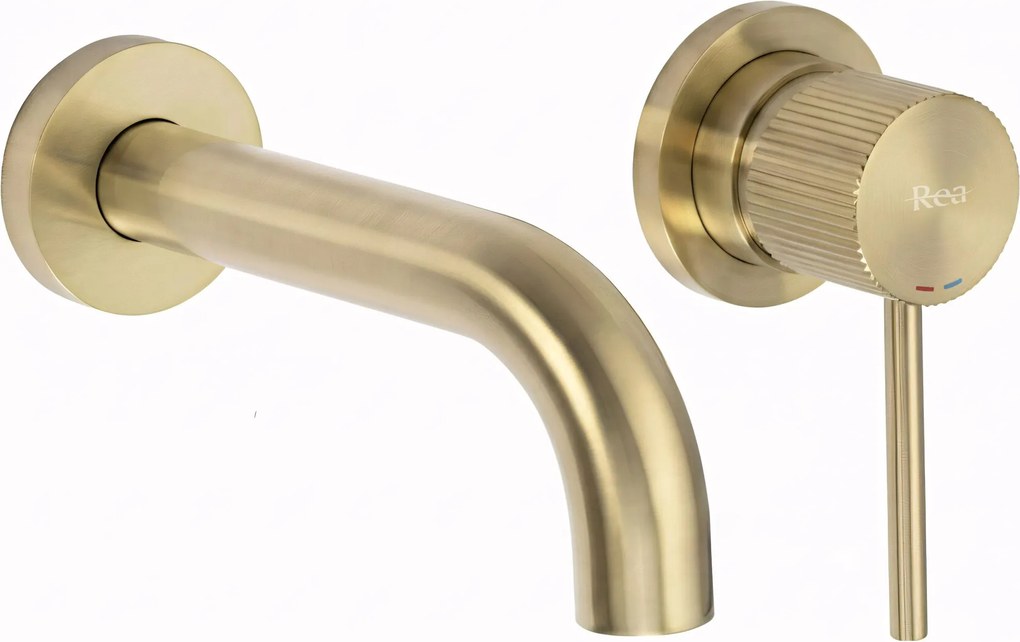 Bateria Umywalkowa Podtynkowa Rea Lungo Stripe Złota Szczotkowana