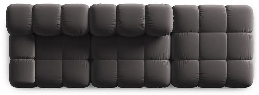 Ciemnoszara aksamitna sofa 282 cm Bellis – Micadoni Home