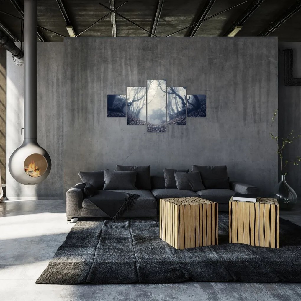 Obraz- Las we mgle (125x70 cm)
