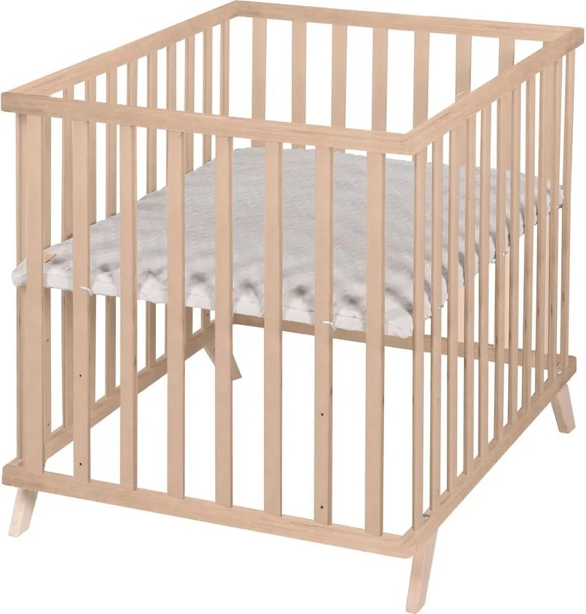 Kojec dla dzieci z litego drewna bukowego z regulowaną wysokością w naturalnym kolorze 75x100 cm Lil Planet – Roba