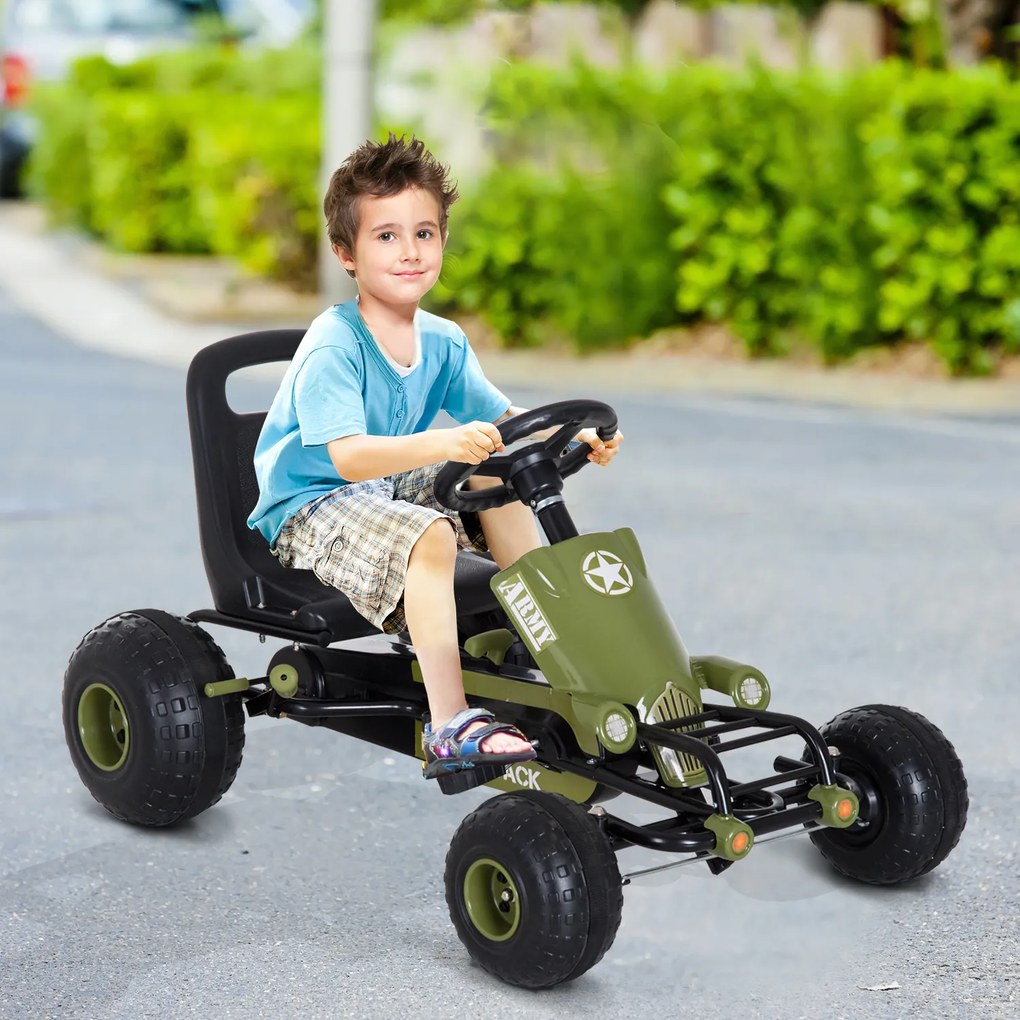 Homcom® samochód na pedały gokart dla dzieci od 3 lat zielony