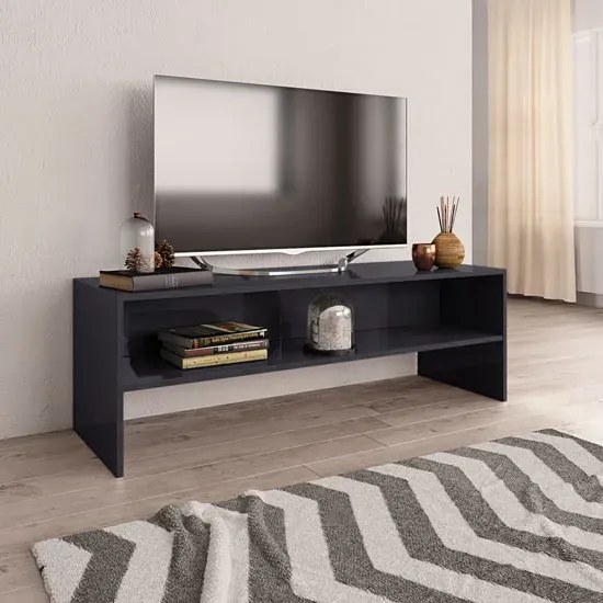 Szafka rtv z otwartą półką szary połysk L8-L99