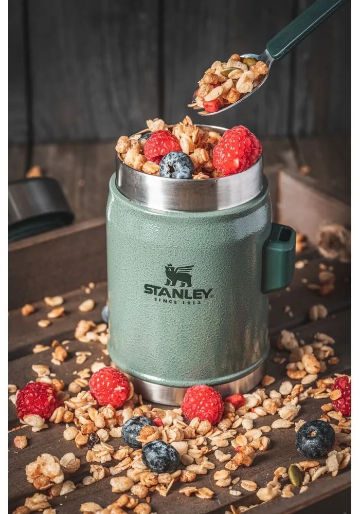 Zielony termos na jedzenie ze stali nierdzewnej 400 ml Legendary Classic Hammer Tone Green – Stanley