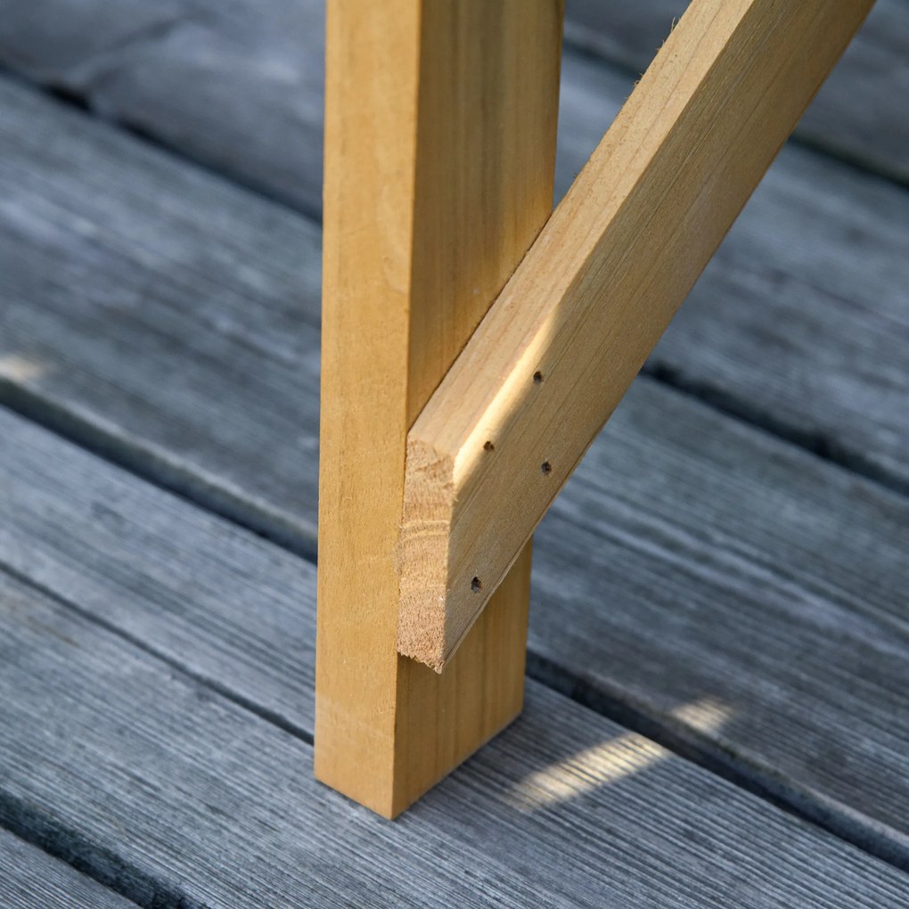 Outsunny stół na rośliny z miejscem do przechowywania idealny do ogrodu i balkonu z drewna w kolorze jasnobrązowym | Aosom PL